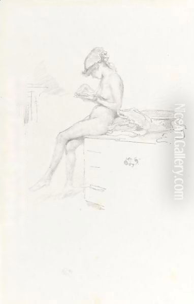 The Little Nude Model, Reading Oil Painting by James Abbott McNeill Whistler