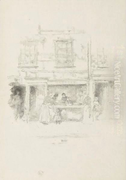 Maunder's Fish Shop, Chelsea Oil Painting by James Abbott McNeill Whistler