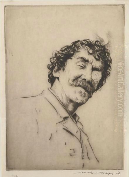 Portrait Of Whistler Oil Painting by Mortimer Ludington Menpes