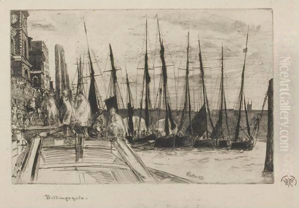 Billingsgate Oil Painting by James Abbott McNeill Whistler