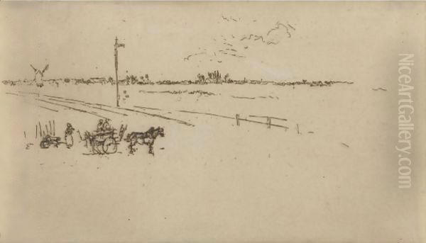 Railway-Station, Voves Oil Painting by James Abbott McNeill Whistler