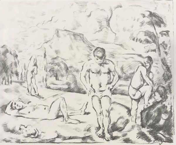 The Large Bathers 2 Oil Painting by Paul Cezanne