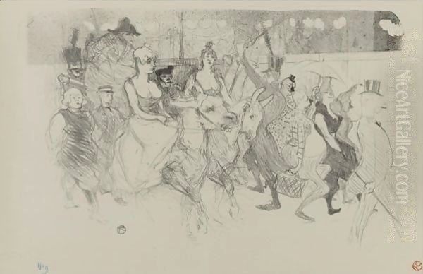 Une Redoute Au Moulin Rouge Oil Painting by Henri De Toulouse-Lautrec