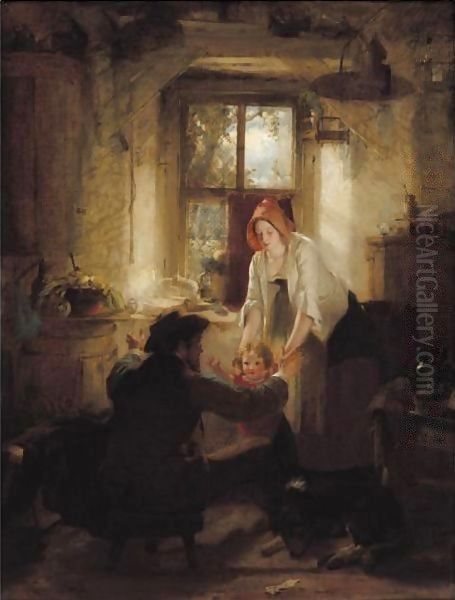 The First Step Oil Painting by Thomas Faed