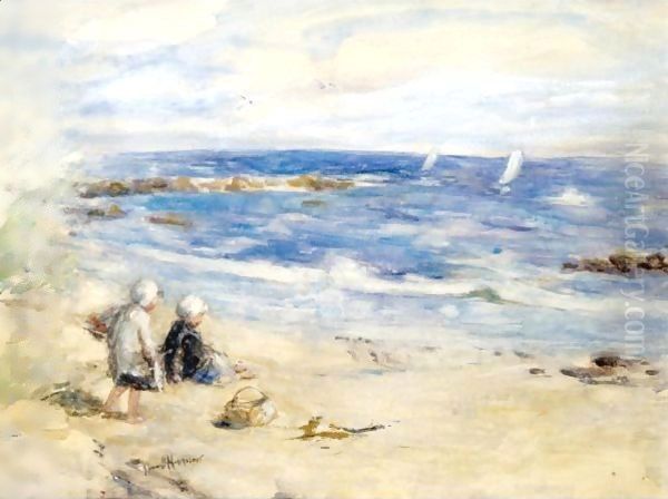 Watching The Boats Oil Painting by Robert Gemmell Hutchison