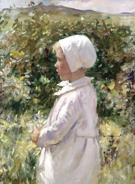 The Posy Oil Painting by Robert Gemmell Hutchison