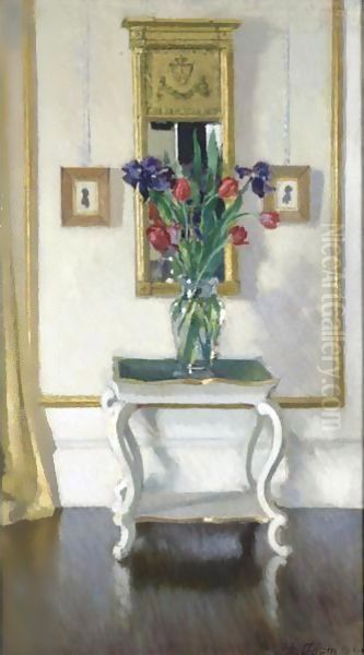 The White Flower Stand Oil Painting by Patrick William Adam