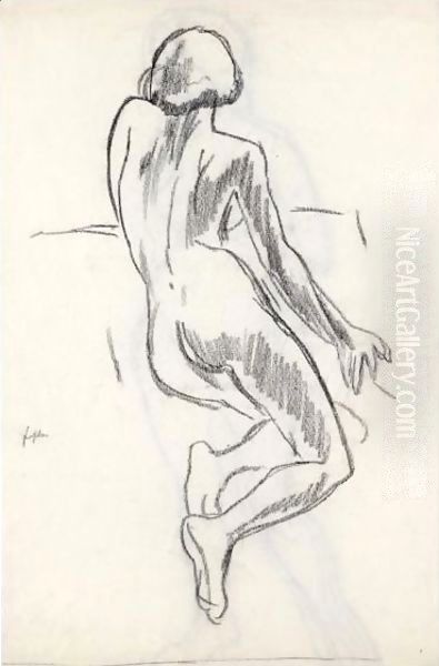 Study Of A Female Nude Oil Painting by Samuel John Peploe