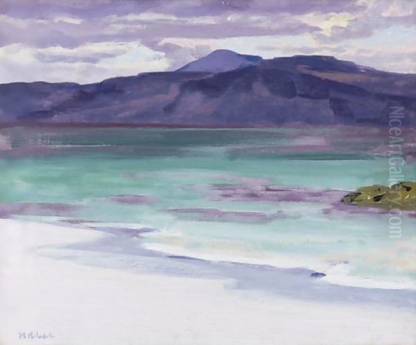 Iona, Looking Towards The Isle Of Mull And Ben More Oil Painting by Francis Campbell Boileau Cadell