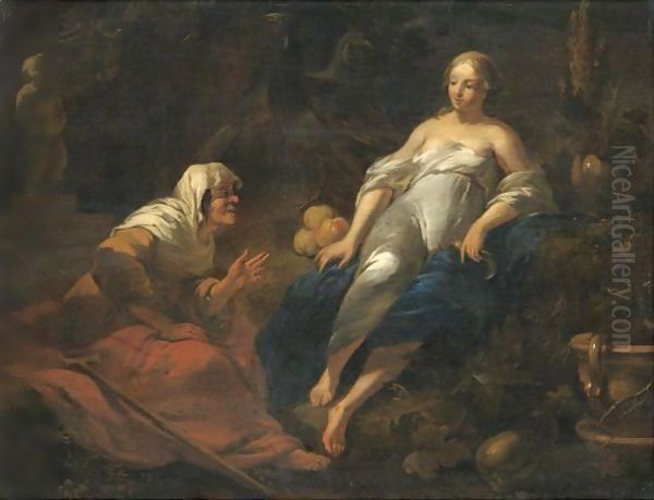 Vertumnus And Pomona Oil Painting by Nicolaes Berchem