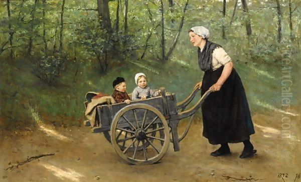 A Joyful Ride Oil Painting by David Adolf Constant Artz