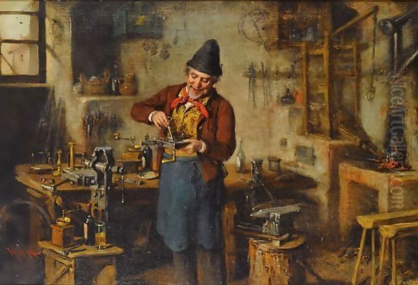 The Lock Maker Oil Painting by Hermann Kern