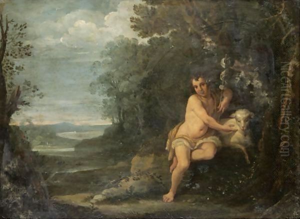 Saint John The Baptist In The Wilderness Oil Painting by Annibale Carracci