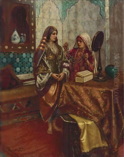 Adorning The Harem Oil Painting by Rudolph Ernst