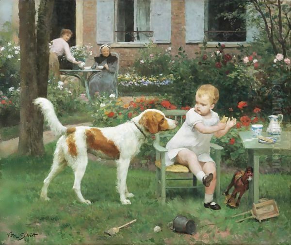 Baby's Snacktime Oil Painting by Victor-Gabriel Gilbert