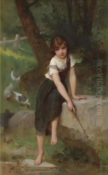 Goose Girl Oil Painting by Emile Munier