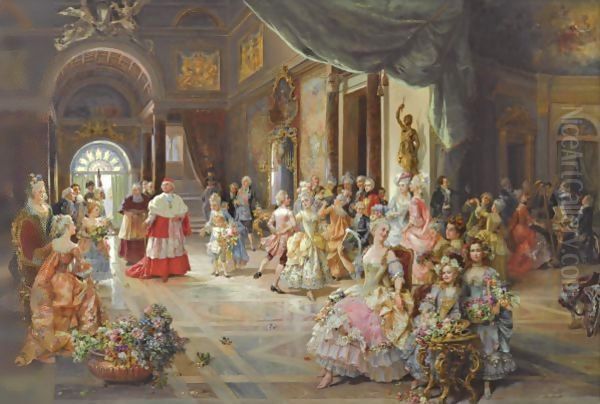 La Fete Oil Painting by Cesare-Auguste Detti