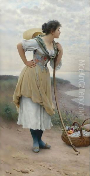 Awaiting The Return Oil Painting by Eugene de Blaas