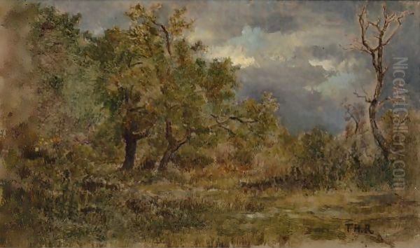 Clairiere En Foret De Fontainebleau Oil Painting by Theodore Rousseau