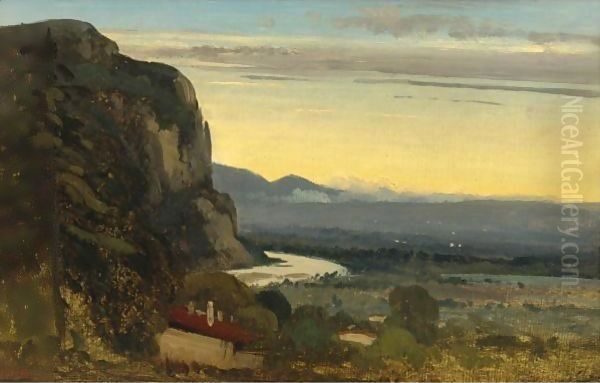 La Saleve Pres De Geneve Oil Painting by Theodore Rousseau