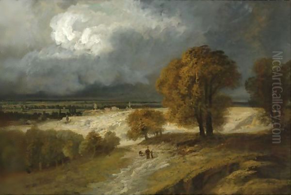 Landscape Near St. Denis Oil Painting by Georges Michel