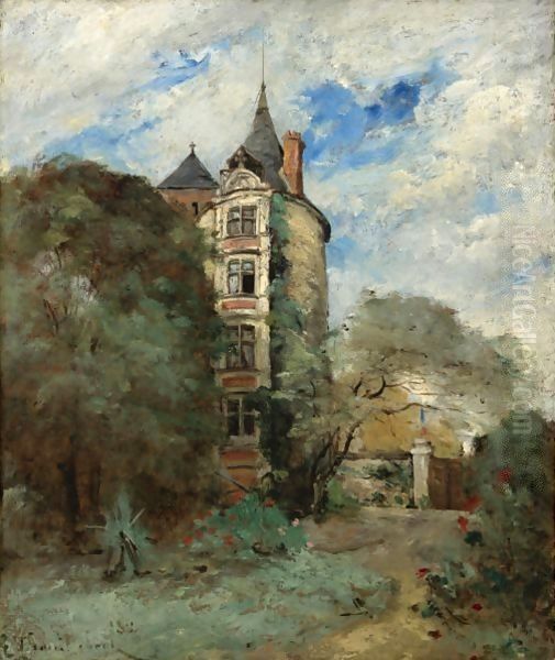 A Chateau In The Park Oil Painting by Paul Trouillebert