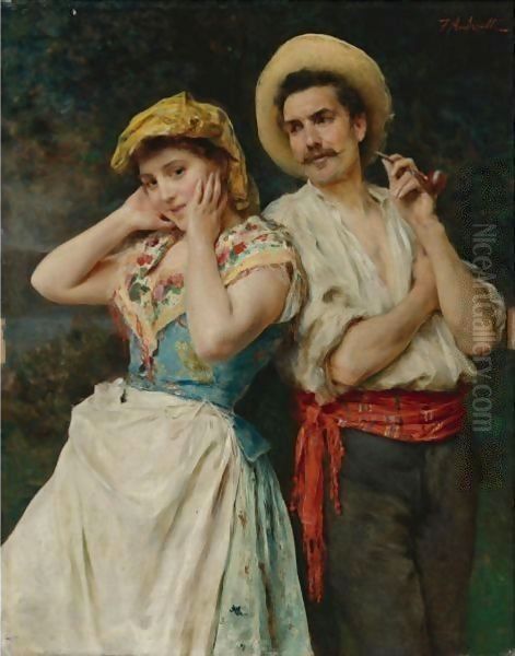 Flirtation 2 Oil Painting by Federico Andreotti