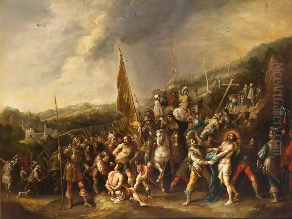 Christ On The Road To Cavalry Oil Painting by Frans the younger Francken