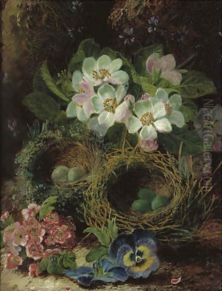 Primroses Oil Painting by Oliver Clare