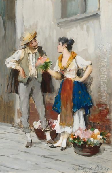 The Flower Girl 2 Oil Painting by Eugene de Blaas