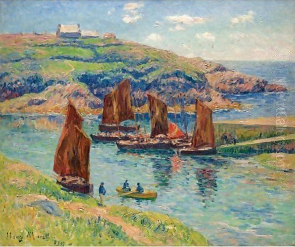 Basse Mer, Cote De Bretagne Oil Painting by Henri Moret