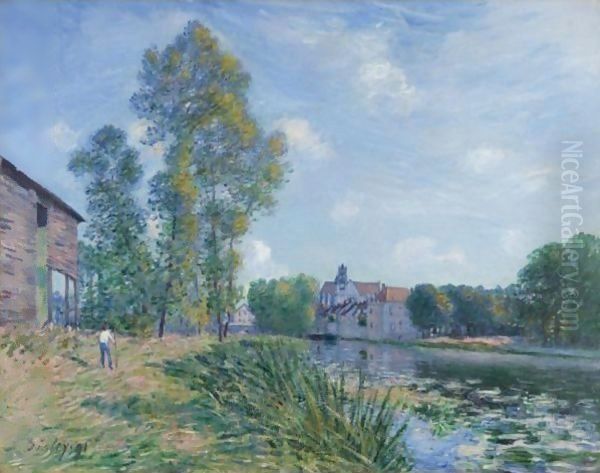 Le Loing A Moret, En Ete Oil Painting by Alfred Sisley