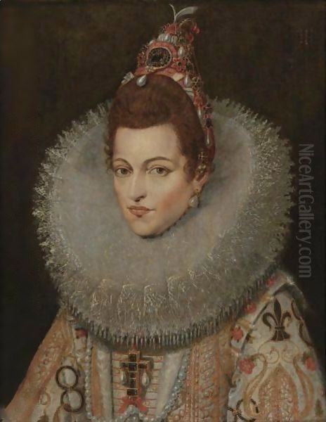 Portarit Of Archduchess Isabella Clara Eugenia Of Spain Oil Painting by Frans Pourbus the younger