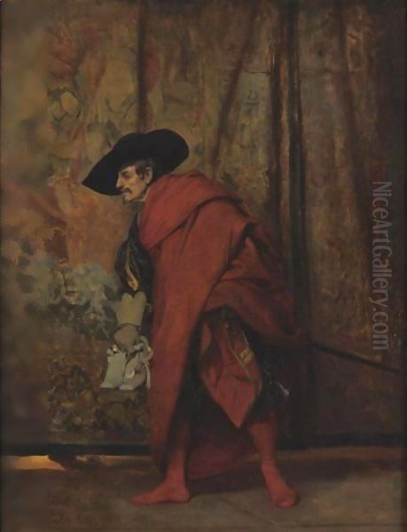 Polonius Behind The Curtain Oil Painting by Jehan Georges Vibert