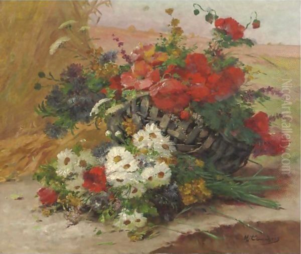 Still Life With Flowers Oil Painting by Eugene Henri Cauchois