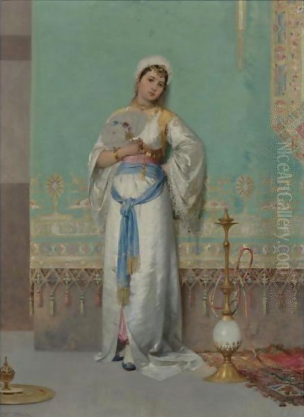 A Middle Eastern Beauty Oil Painting by Francesco Beda