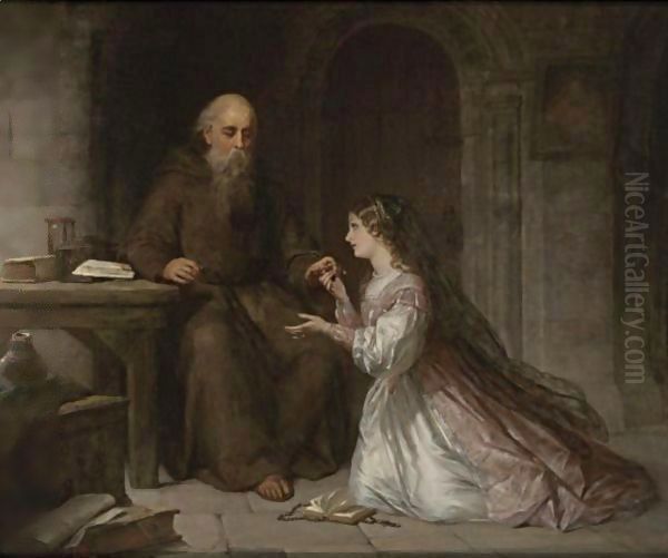 Juliet And The Friar Oil Painting by Sir Thomas Francis Dicksee