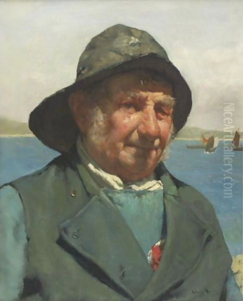 The Old Salt Oil Painting by Edwin Harris