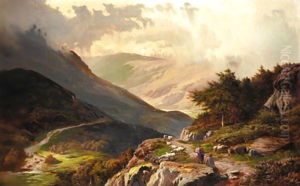 Welsh Mountains Oil Painting by Sidney Richard Percy