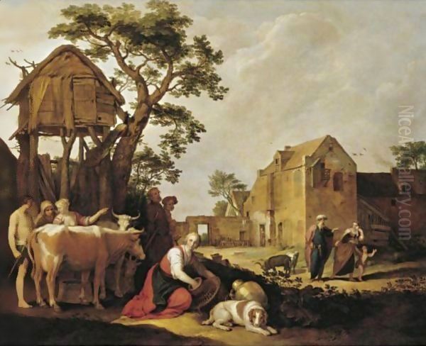 The Expulsion Of Hagar And Ishmael Oil Painting by Abraham Bloemaert