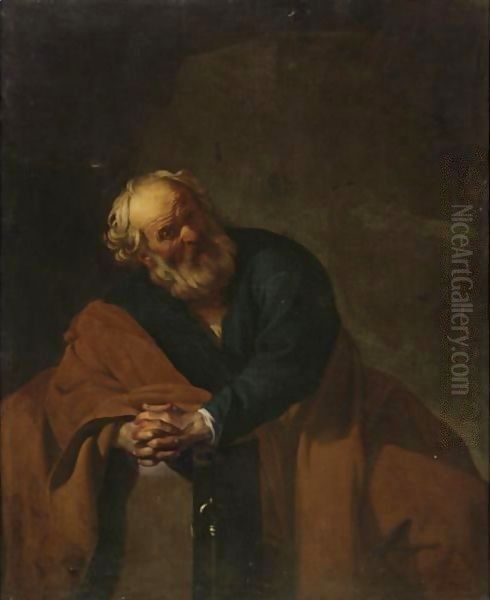 The Penitent Saint Peter Oil Painting by Dirck Van Baburen