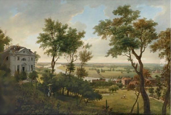 A View From Richmond, Looking Towards Twickenham Oil Painting by William Marlow