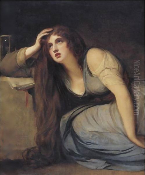 Lady Hamilton As The Magdalene Oil Painting by George Romney