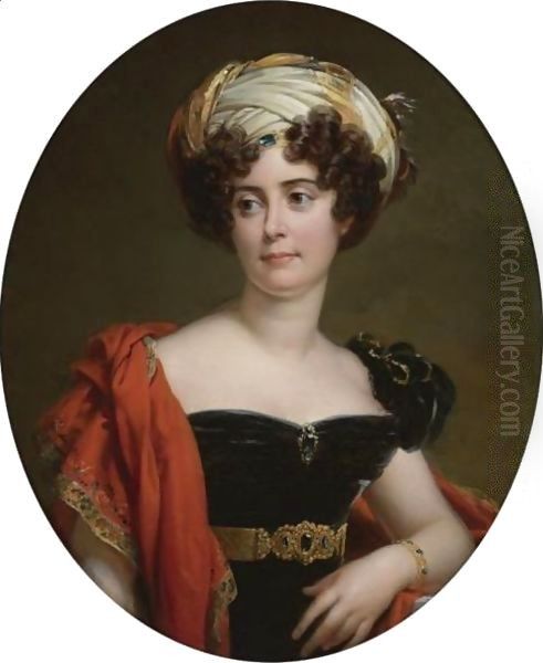 Portrait Of Blanche-Josephine Le Bascle D'Argenteuil, Duchesse De Maille (1787-1851) Oil Painting by Baron Francois Gerard