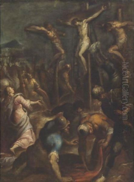 Crucifixion Oil Painting by Palma Vecchio (Jacopo Negretti)