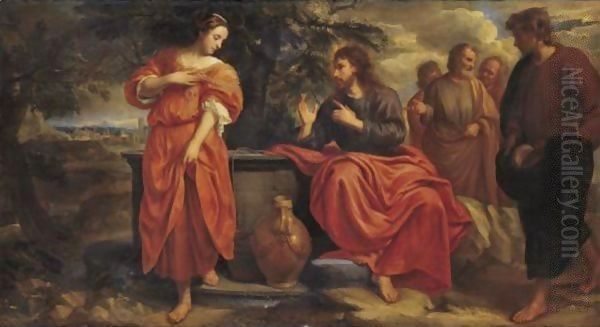 Christ And The Samaritan Woman At The Well Oil Painting by Jacob van, the Younger Oost