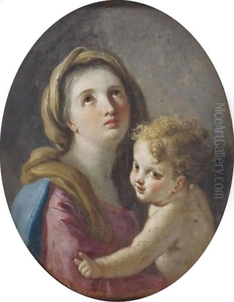 Madonna And Child Oil Painting by Francesco de Mura