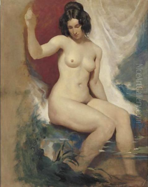 Seated Female Nude 2 Oil Painting by William Etty