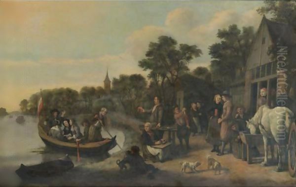 Town Folk Coming To The Country Oil Painting by Jan Victors