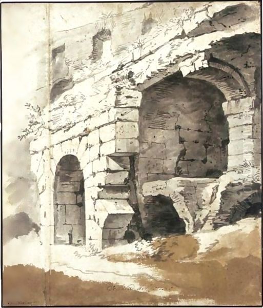 Study Of The Walls Of The Colosseum Oil Painting by Jan Frans Van Bloemen (Orizzonte)